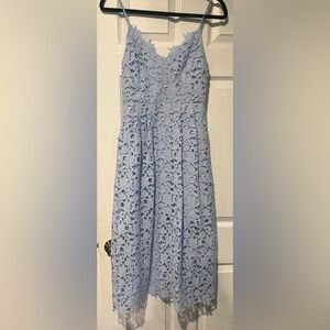 Astr Light Blue Lace Dress